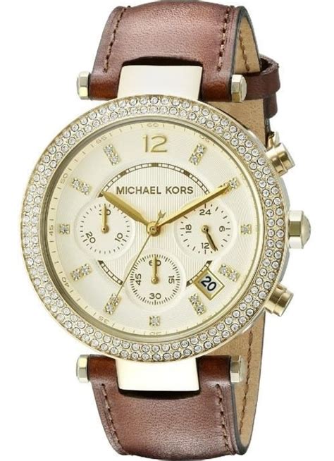 michael kors ladies brown leather strap watch mk2249|Michael Kors Women's MK2249 Parker Brown Watch.